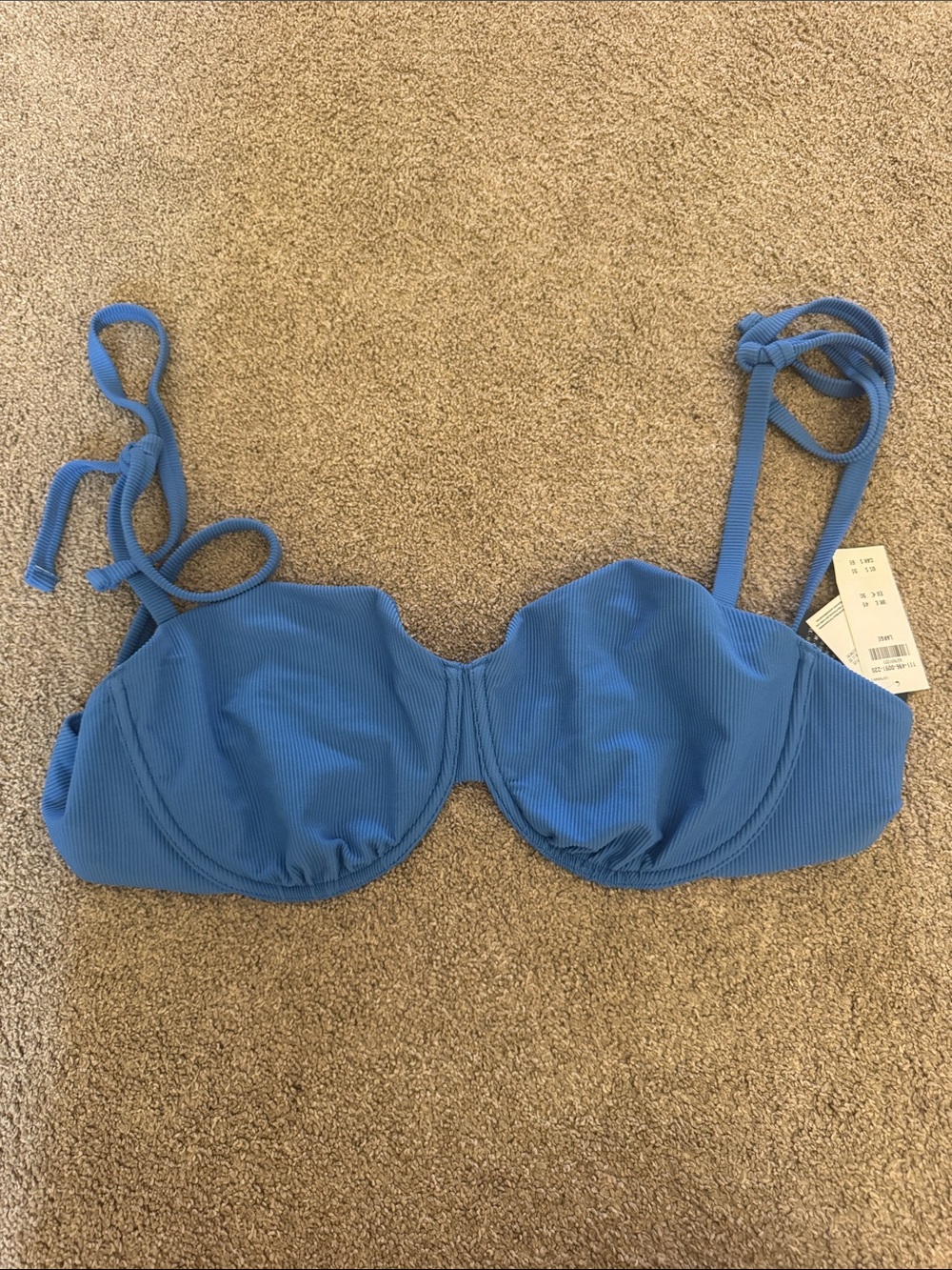 Abercrombie | Blue Ribbed Underwire Bikini Top